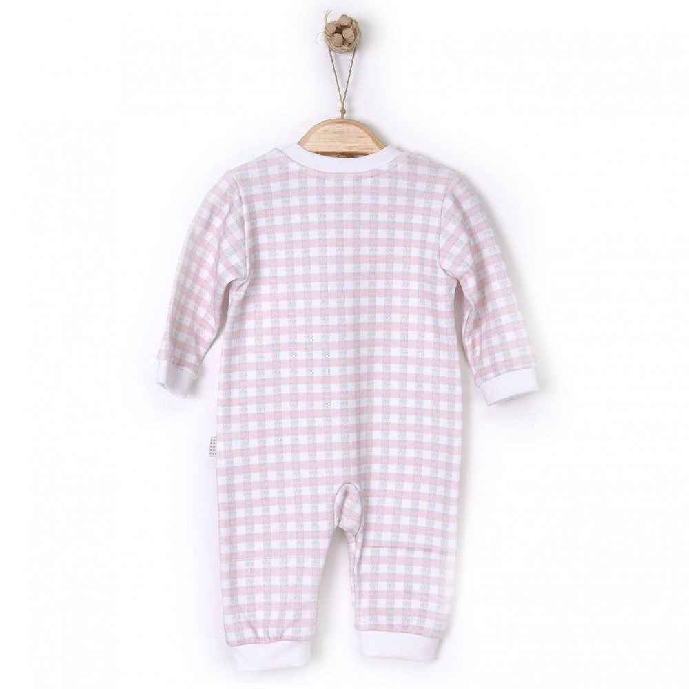 Kitikate Smart Plaid Fermuarlı Tulum S58536  Pembe