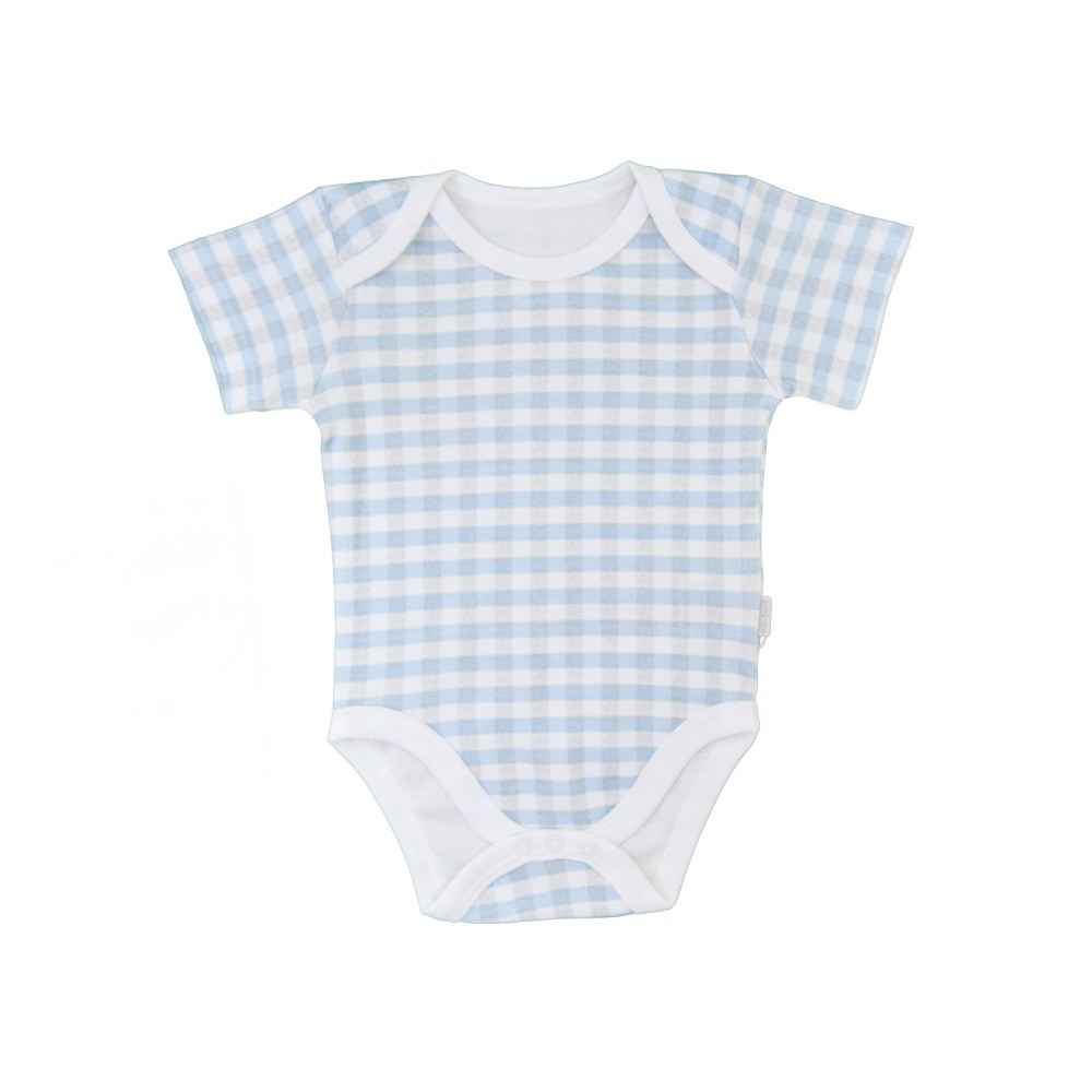Kiti Kate Smart Plaid Kısa Kollu Bebek Body S40258 Mavi