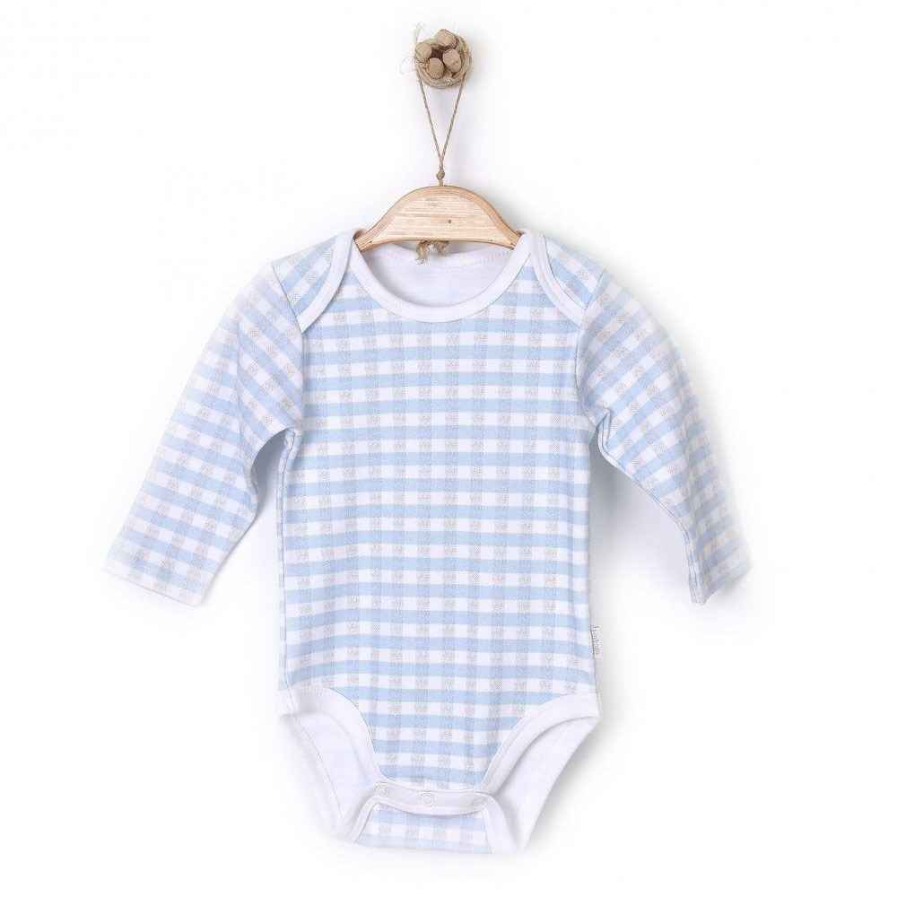 Kiti Kate Smart Plaid Uzun Kol Bebek Body S57812 Mavi