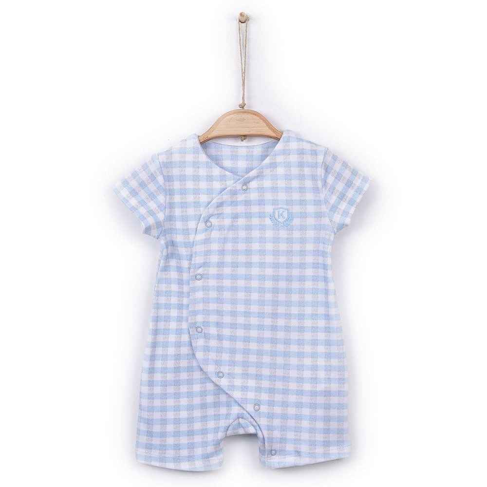 Kitikate Smart Plaid Fularlı Kruvaze Tulum S58697 Mavi