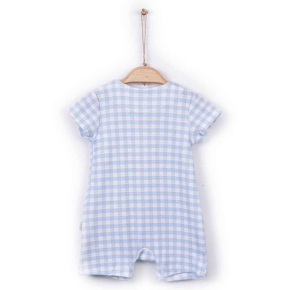 Kitikate Smart Plaid Fularlı Kruvaze Tulum S58697 Mavi