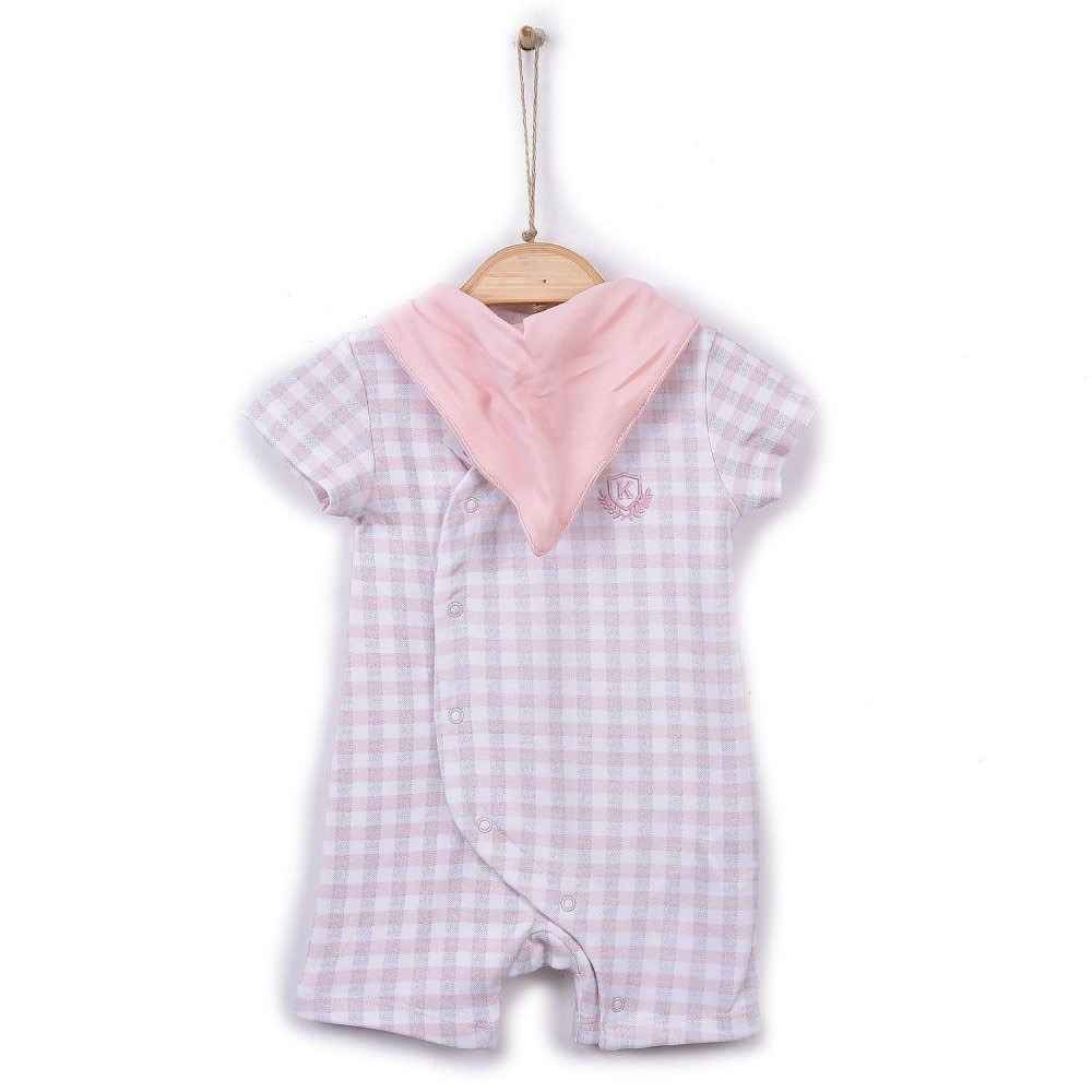 Kitikate Smart Plaid Fularlı Kruvaze Tulum S58697 Pembe