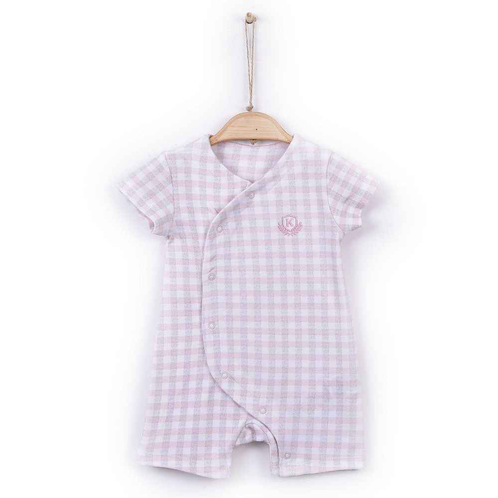 Kitikate Smart Plaid Fularlı Kruvaze Tulum S58697 Pembe