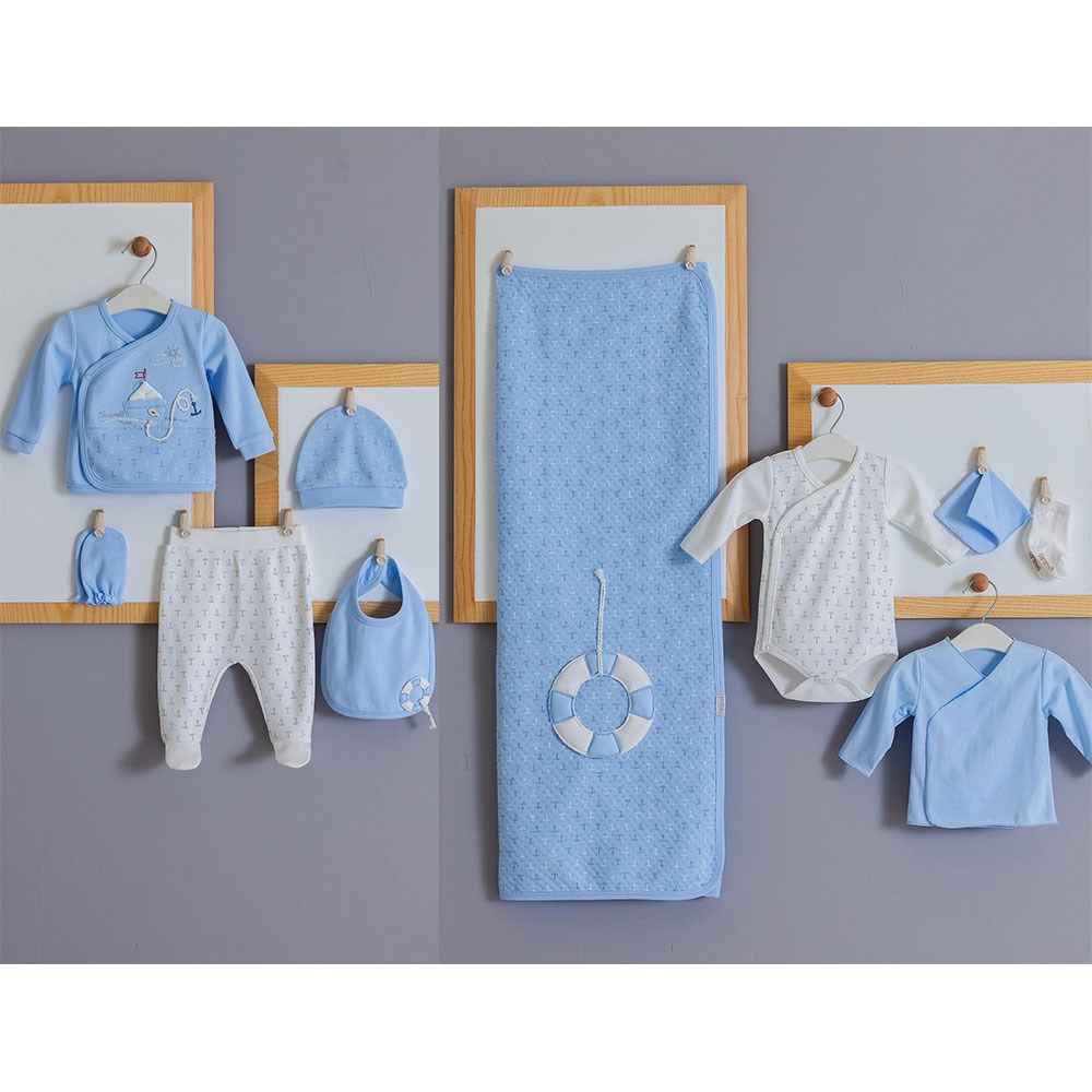 Caramell Hastane Çıkış Seti 10lu ZE4608 Mavi