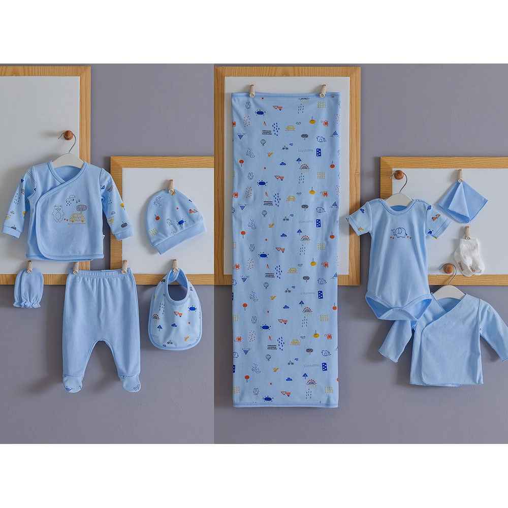 Caramell Hastane Çıkış Seti 10lu ZE4776 Mavi