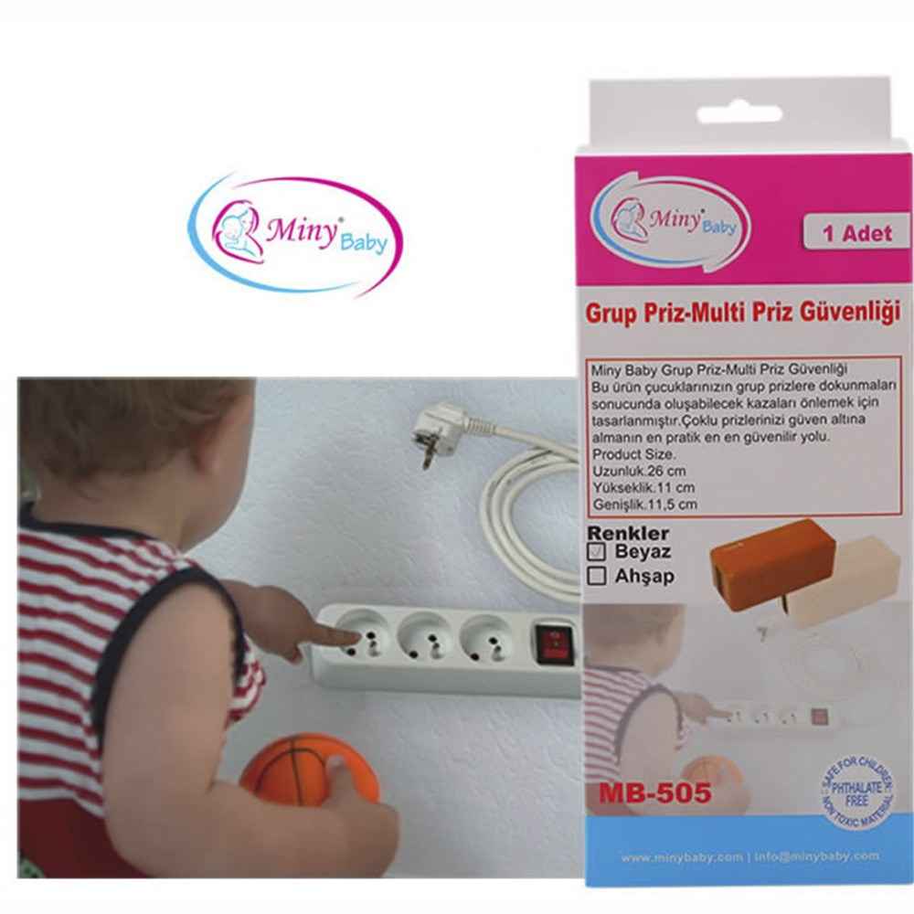 Miny Baby Grup Priz - Multi Priz Güvenliği MB-505 Ahşap