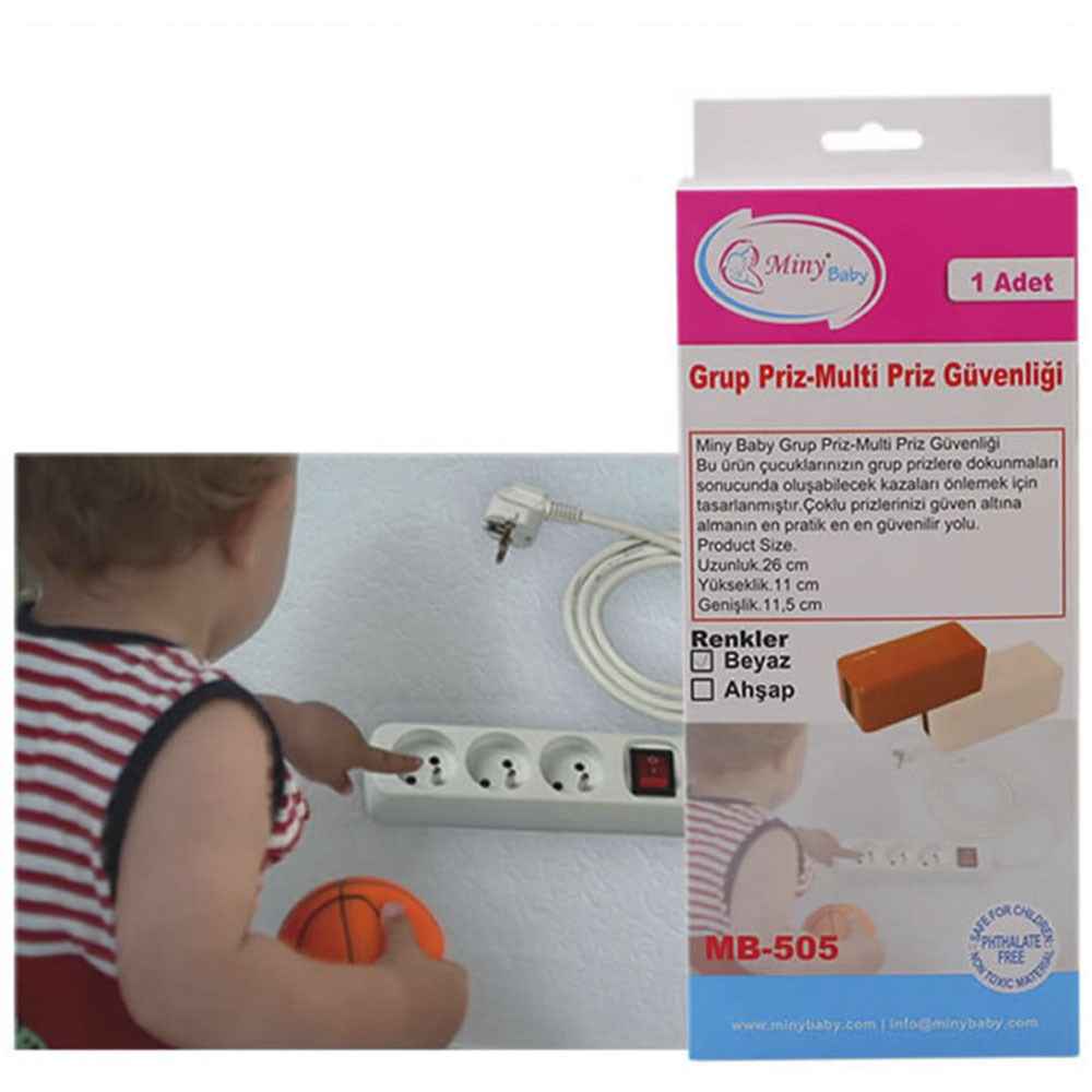 Miny Baby Grup Priz - Multi Priz Güvenliği MB-505 Beyaz