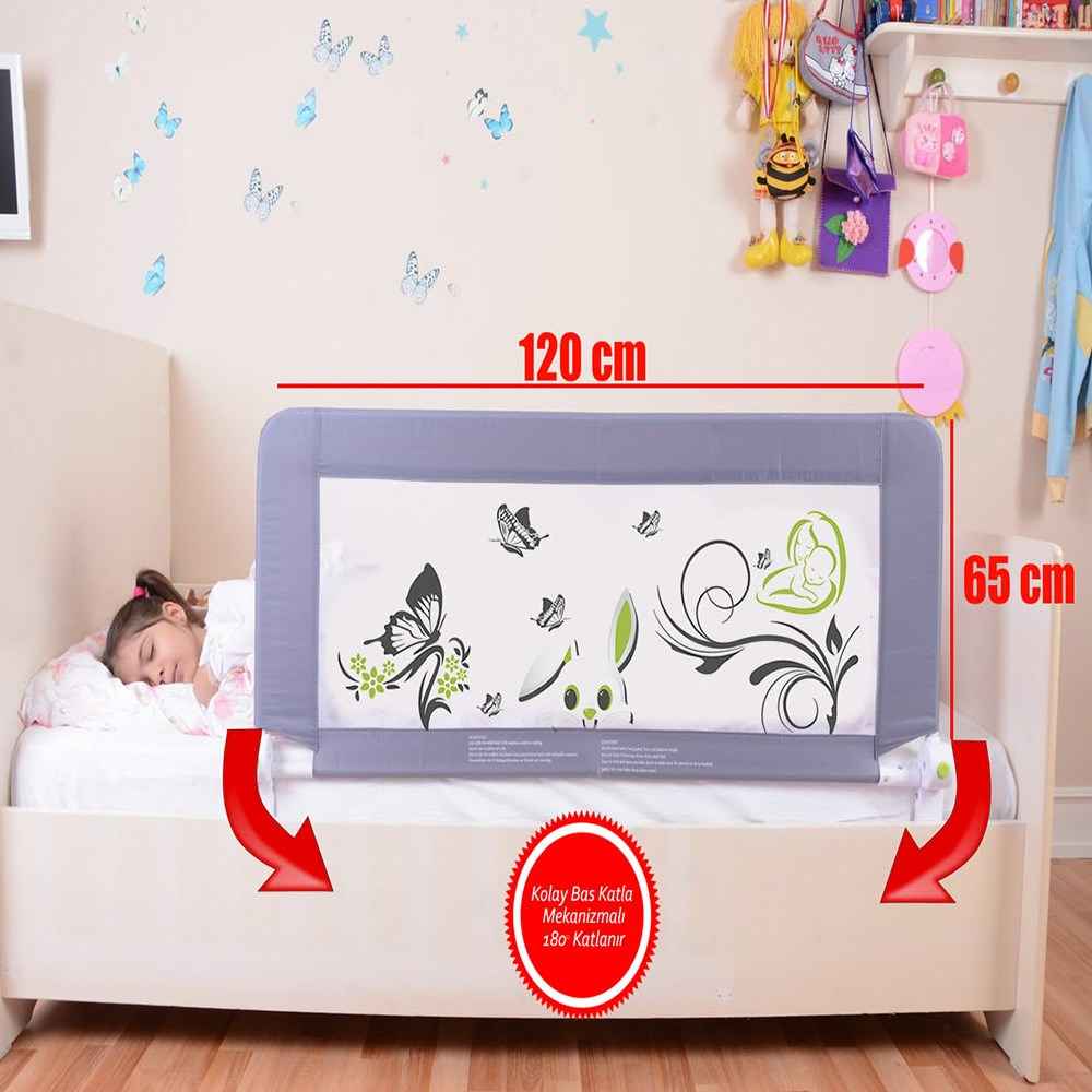 Miny Baby Katlanabilir Yatak Bariyeri MB-121 Gri