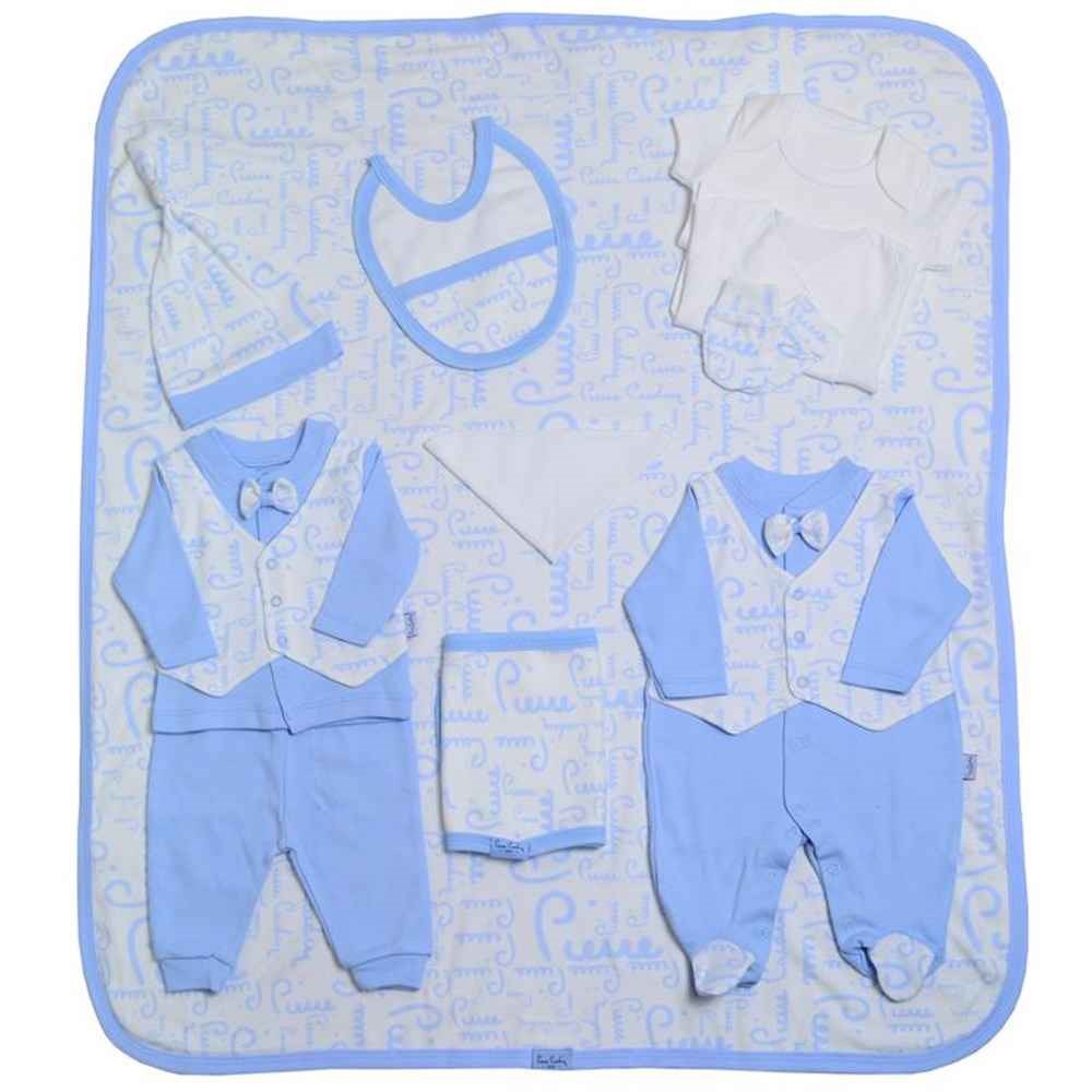 Pierre Cardin Bebek Hastane Çıkış Seti 10'lu 300174 Beyaz-Mavi