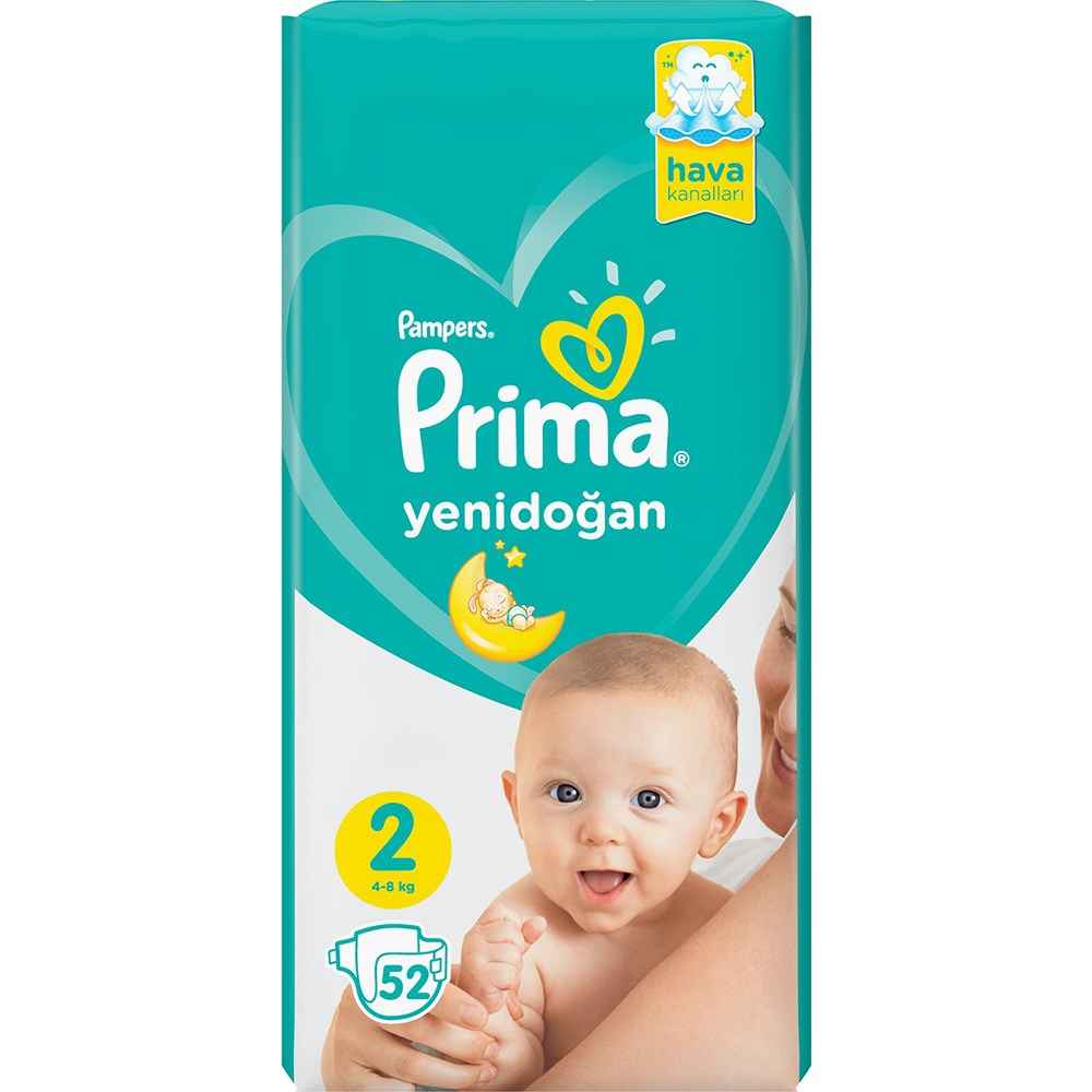 Prima Bebek Bezi Yenidoğan 2 Beden Mini Paket 52 Adet 