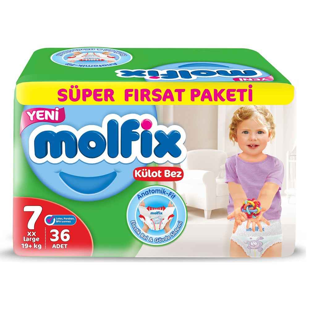 Molfix Pants Külot Bebek Bezi 7 Beden Süper Fırsat Paketi 36 Adet 