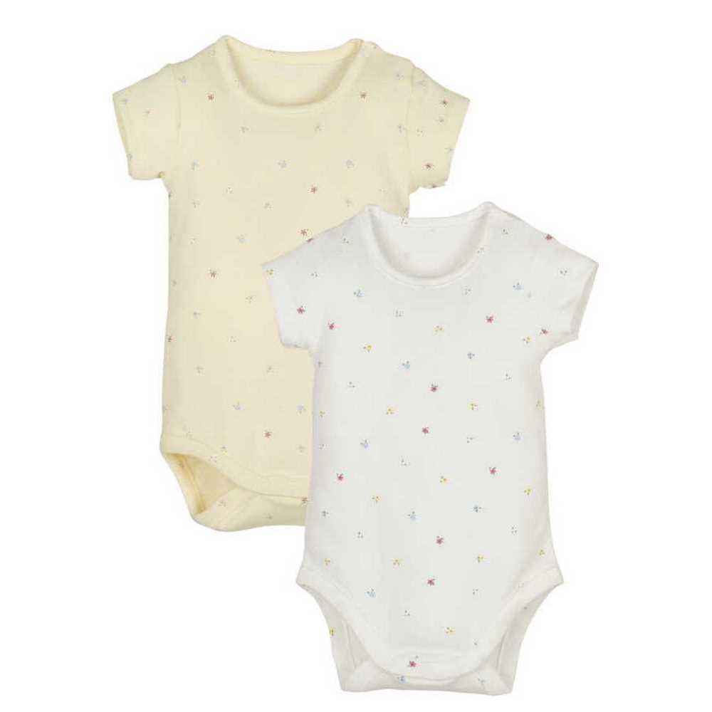 İdil Baby 2'li Kısa Kollu Bebek Body 11368 Çiçekli