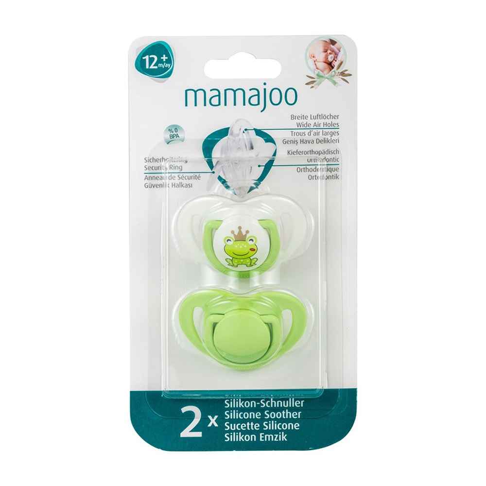 Mamajoo İkili Ortodontik Silikon Emzik 12+ Ay Yeşil