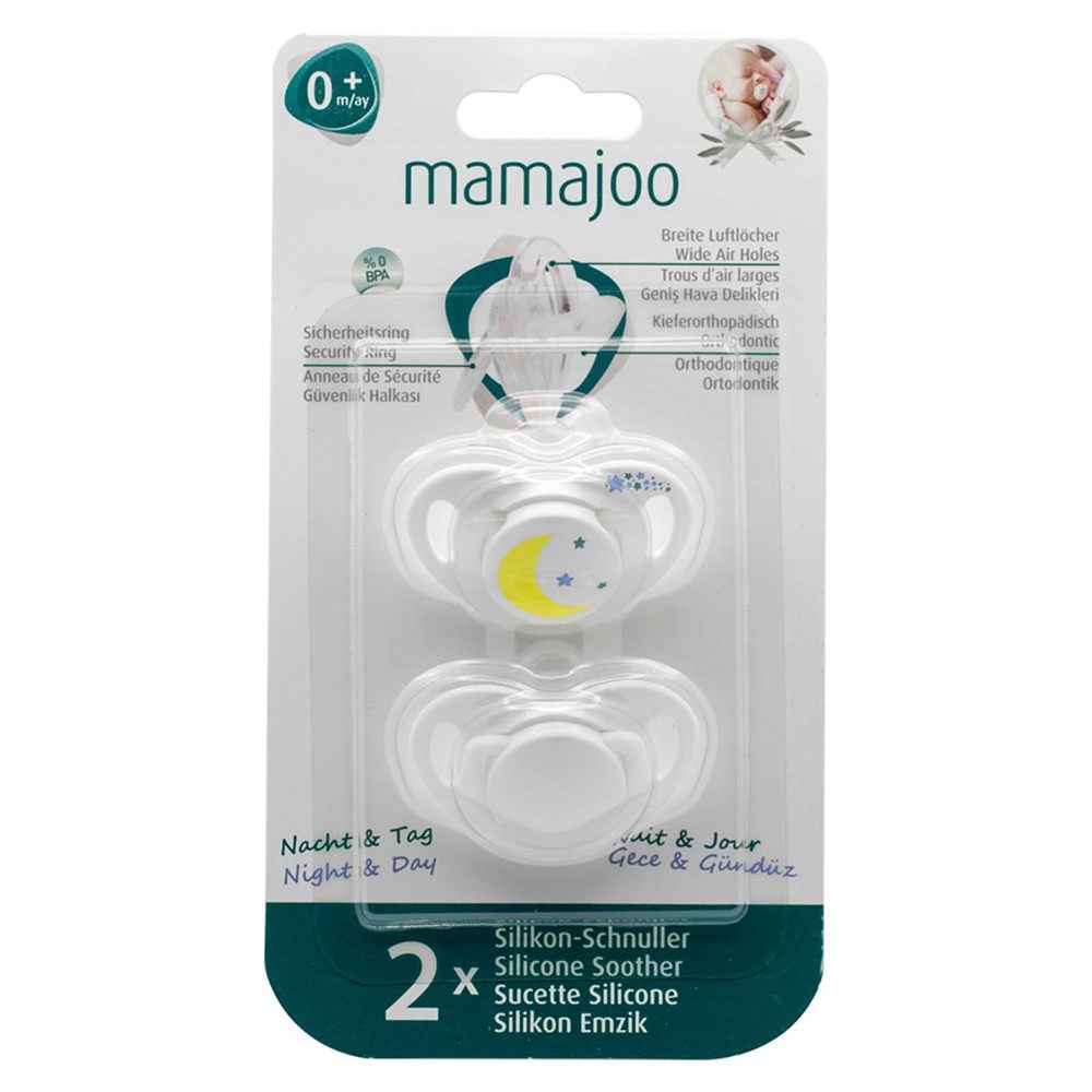 Mamajoo İkili Ortodontik Silikon Emzik  0+ ay Beyaz