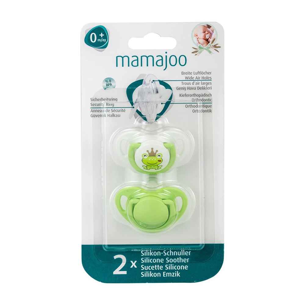 Mamajoo İkili Ortodontik Silikon Emzik  0+ ay Yeşil