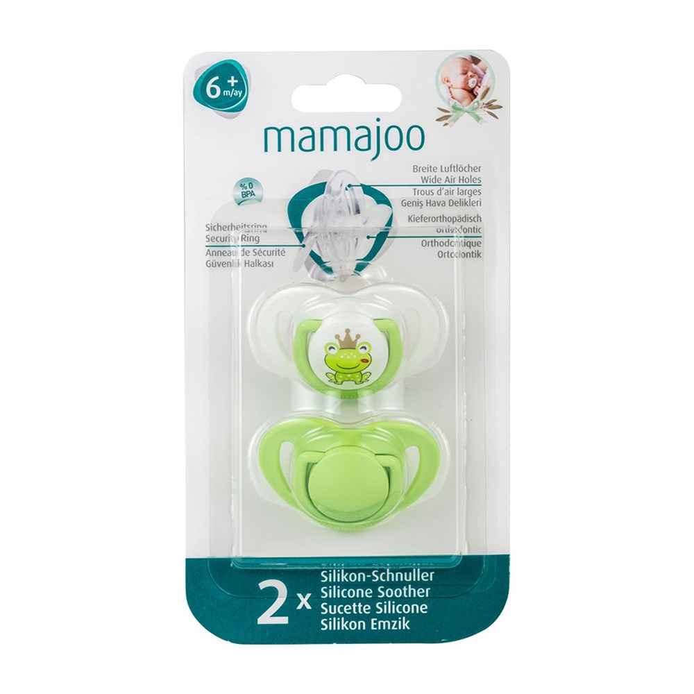 Mamajoo İkili Ortodontik Silikon Emzik  6+ ay Yeşil