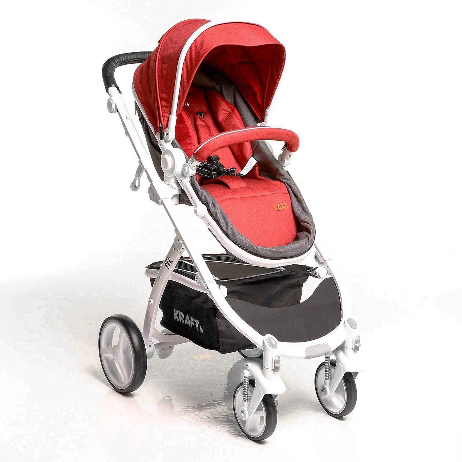 Kraft Fit Travel Sistem Bebek Arabası Kırmızı-Beyaz