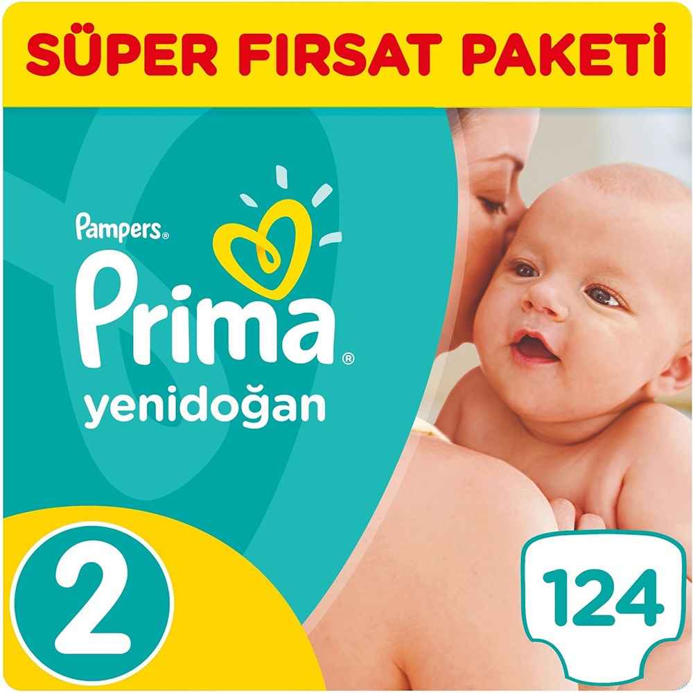 Prima Bebek Bezi 2 Beden Yenidoğan Süper Fırsat Paketi 124 Adet 