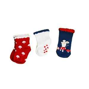 Petit Minou 3'lu Soket Bebek Çorabı 2032 Kırmızı-Lacivert
