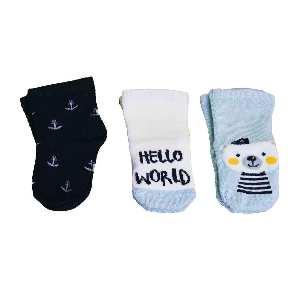 Petit Minou 3'lu Soket Bebek Çorabı 2027 Lacivert-Mavi
