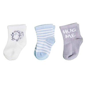Petit Minou 3'lu Soket Bebek Çorabı 2030 Gri-Mavi