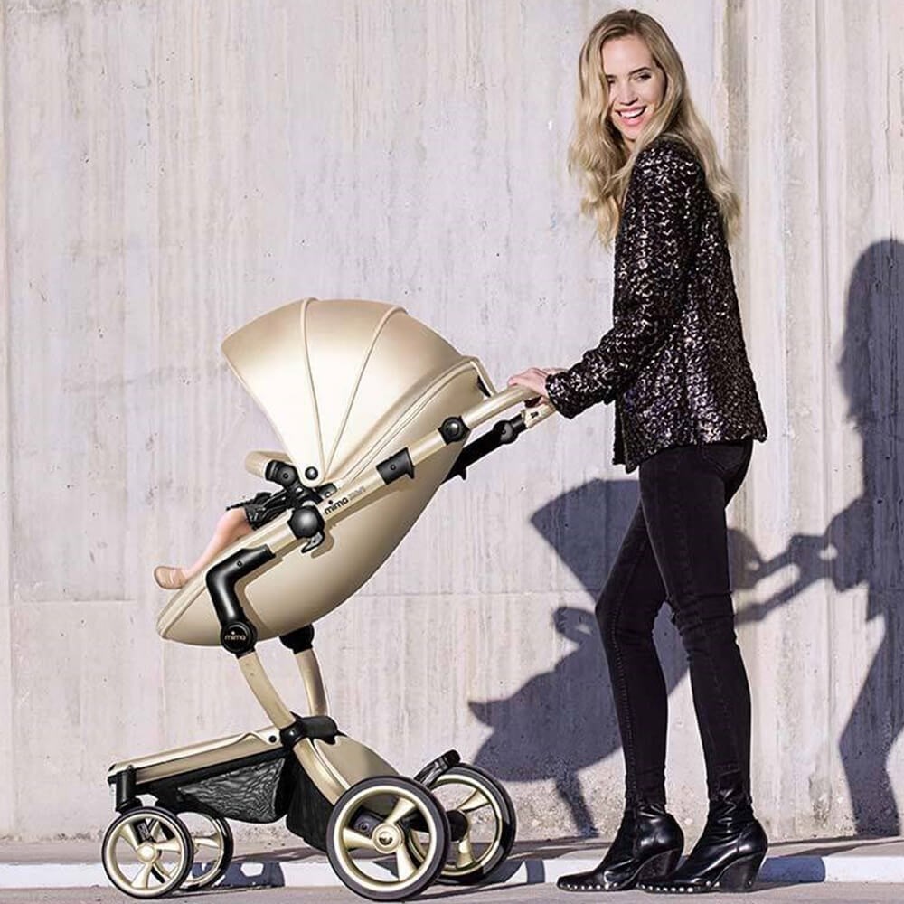 Mima Xari İkili Sistem Portbebeli Bebek Arabası Champagne