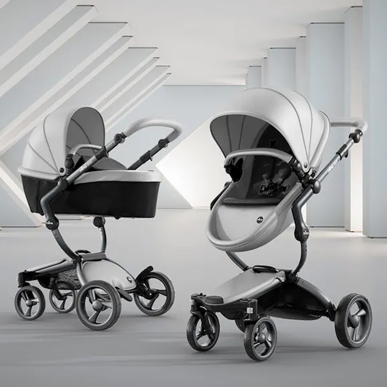 Mima Xari İkili Sistem Portbebeli Bebek Arabası Grey
