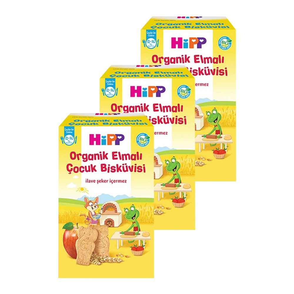 Hipp Organik Elmalı Çocuk Bisküvisi 150 Gr x 3 Adet 