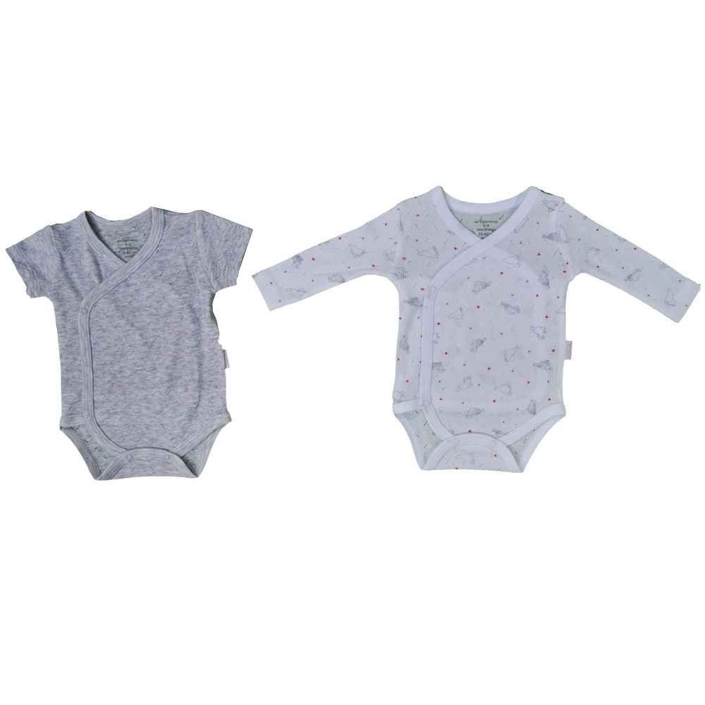 Andywawa Kruvaze Bebek Body 2'li AC9578 Gri