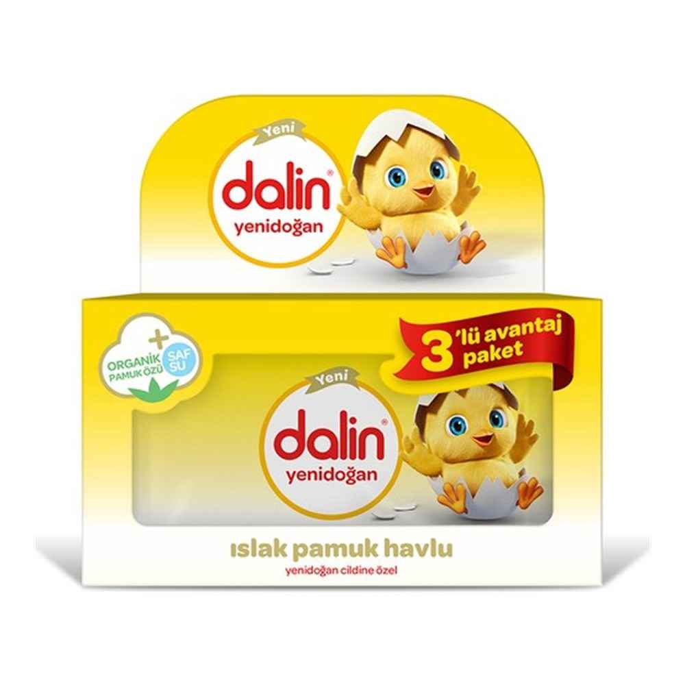 Dalin Yenidoğan 3lü Paket 120 Yaprak Islak Havlu 