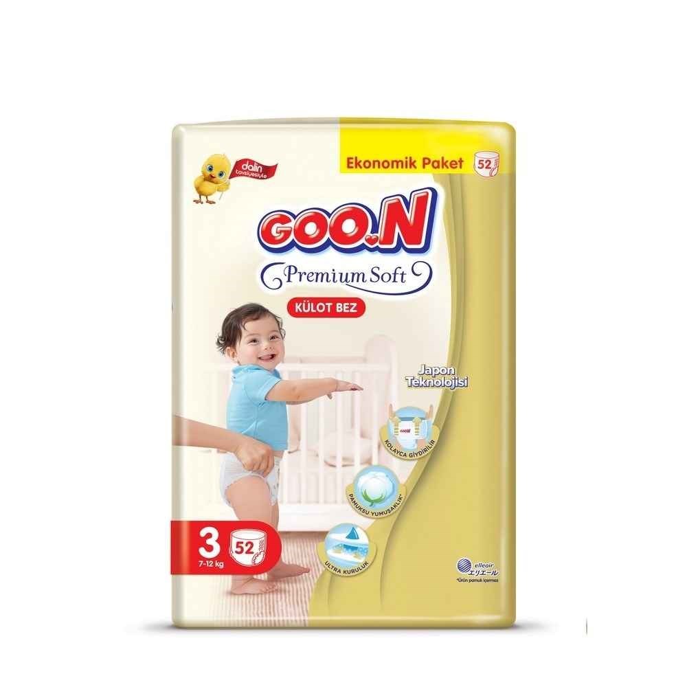 Goon Premium Soft Külot Bebek Bezi No:3 52 Adet 