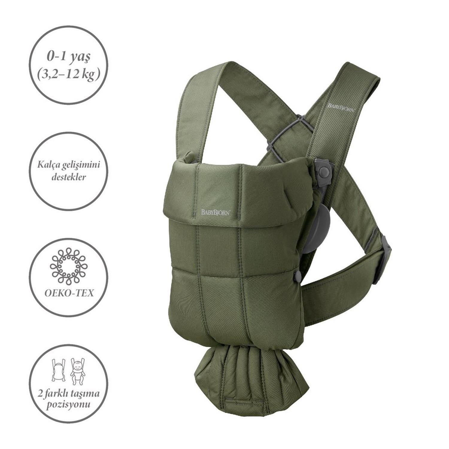 BabyBjörn Kanguru Mini 3D Cotton Dark Green