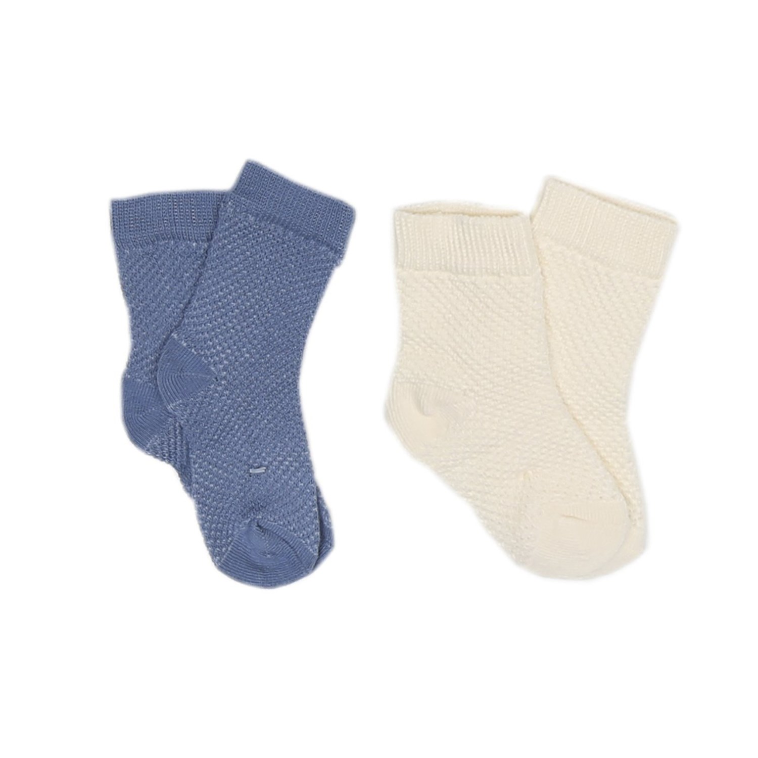 Kiti Kate Kabartma Desenli 2li Bebek Çorabı S52886 Ekru-İndigo