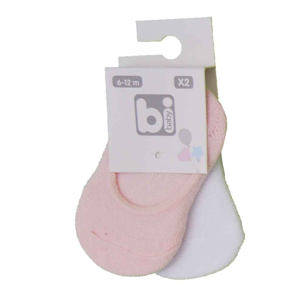 Bibaby Babet 2'li Bebek Çorabı 68145 Beyaz-Pembe