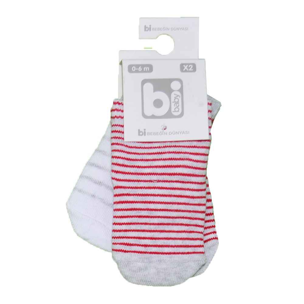 Bibaby 2'li Bebek Çorabı 68166C Kırmızı
