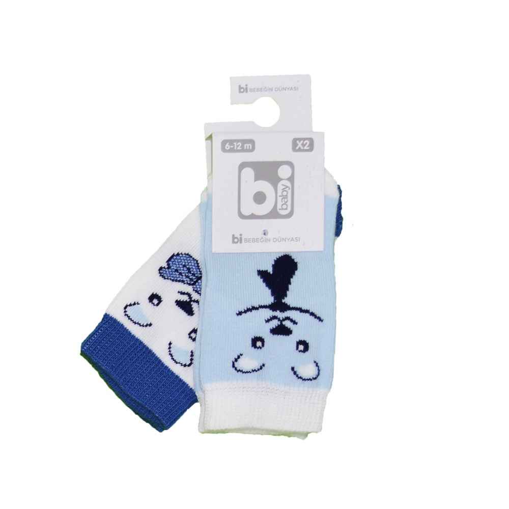Bibaby Cool 2'li Bebek Çorabı 68168KR Lacivert-Mavi