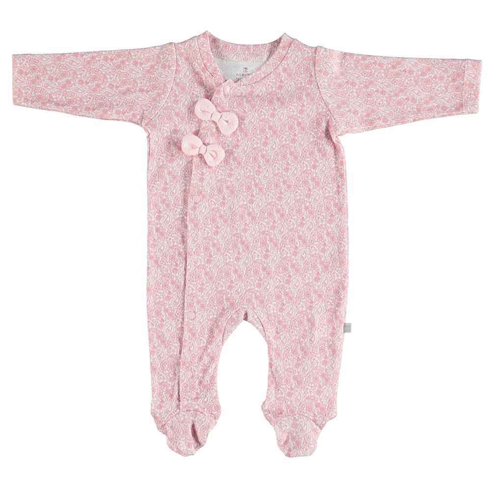 Bibaby Pink Flowers Bebek Tulumu 60332 Pembe