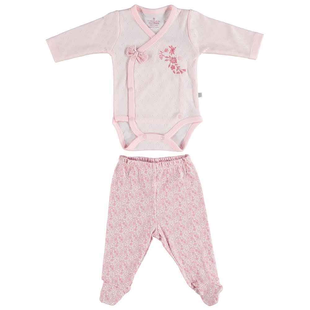 Bibaby Pink Flowers Bebek Alt Üst Takımı 56569 Pembe