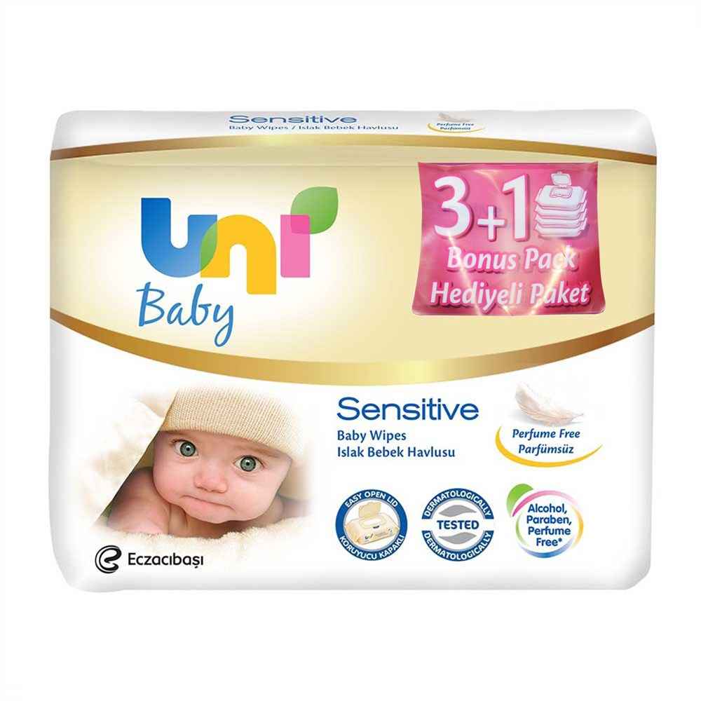 Uni Baby Sensitive Islak Havlu 3+1 Hediyeli Paket 4x56 