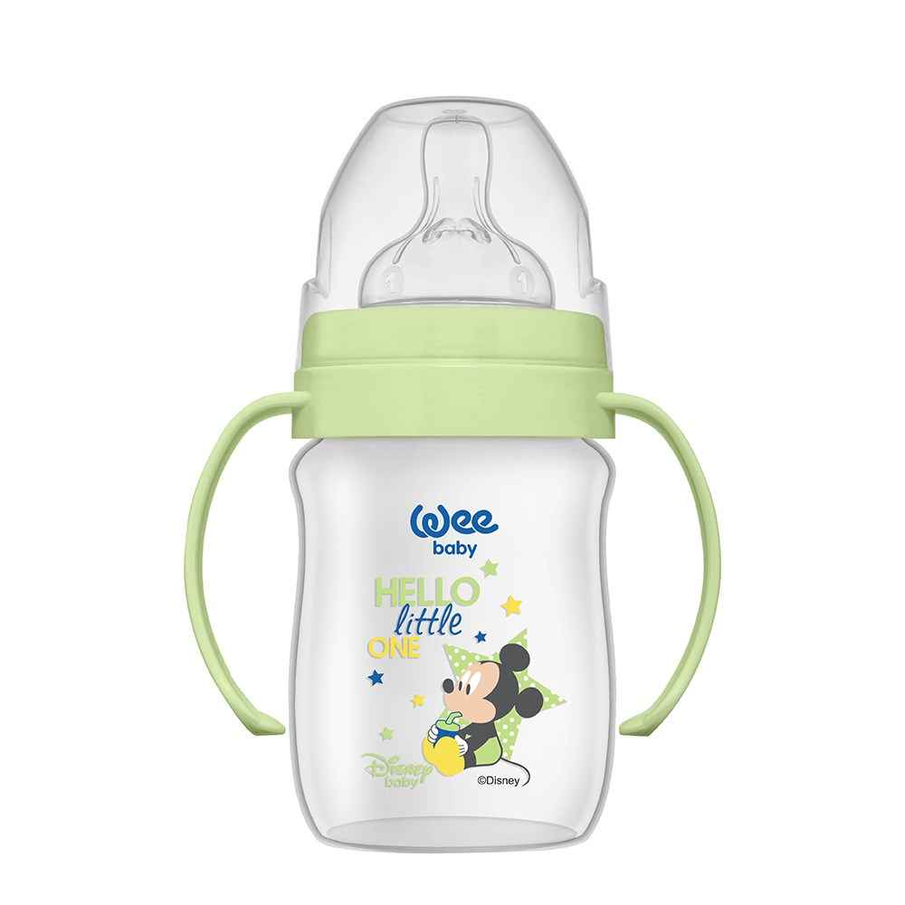 Wee Baby Disney Plus Kulplu Biberon 150 ml 177 Yeşil