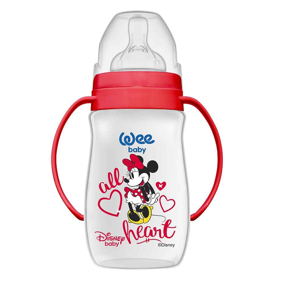 Wee Baby Disney Plus Kulplu Biberon 250 ml 178 Kırmızı