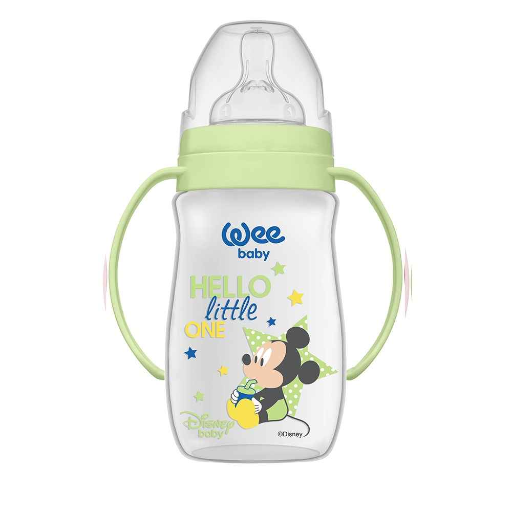 Wee Baby Disney Plus Kulplu Biberon 250 ml 178 Yeşil