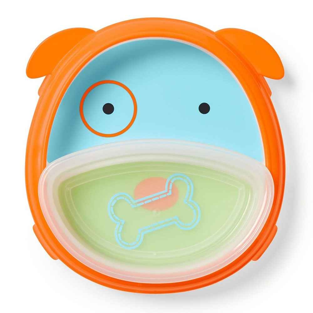 Skip Hop Zoo Saklama Kaplı Tabak Turuncu