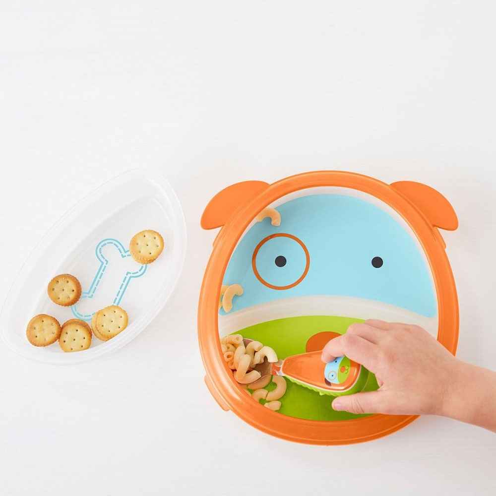 Skip Hop Zoo Saklama Kaplı Tabak Turuncu