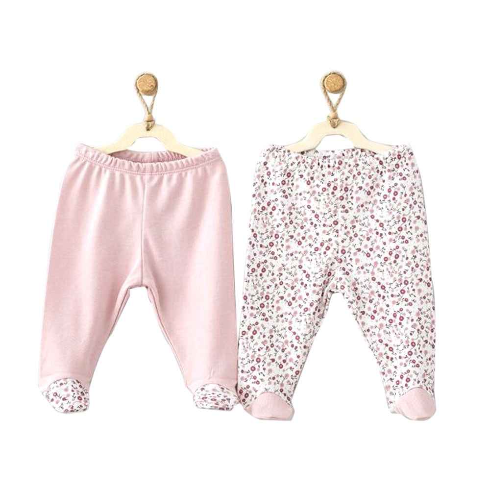 Andywawa Pink Flower 2li Bebek Pantolonu AC9515 Pink