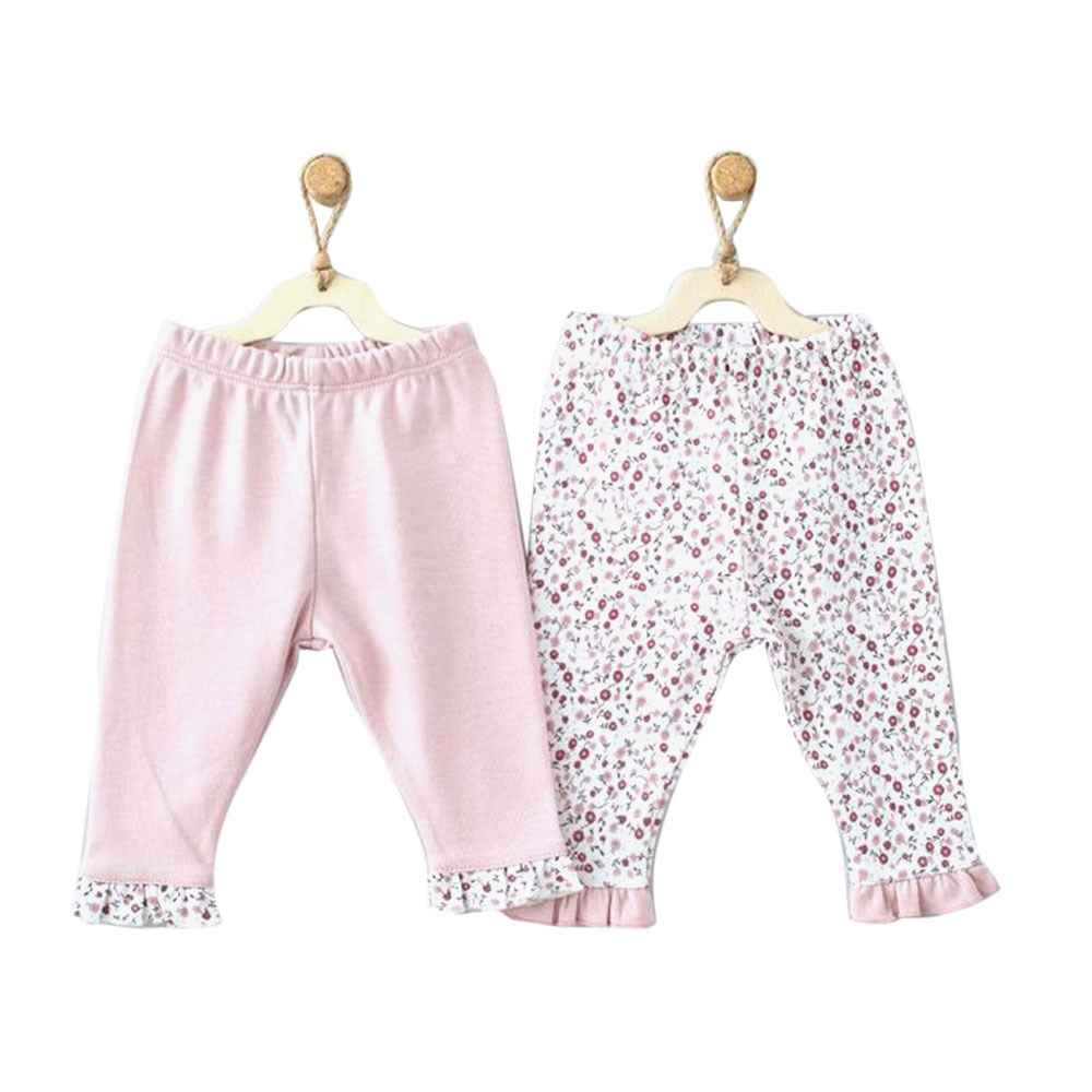 Andywawa Pink Flower 2li Bebek Pantolonu AC9516 Pink