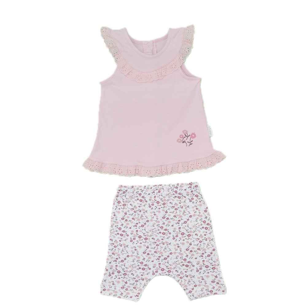 Andywawa Pink Flower 2'li Bebek Takımı AC9526 Pembe