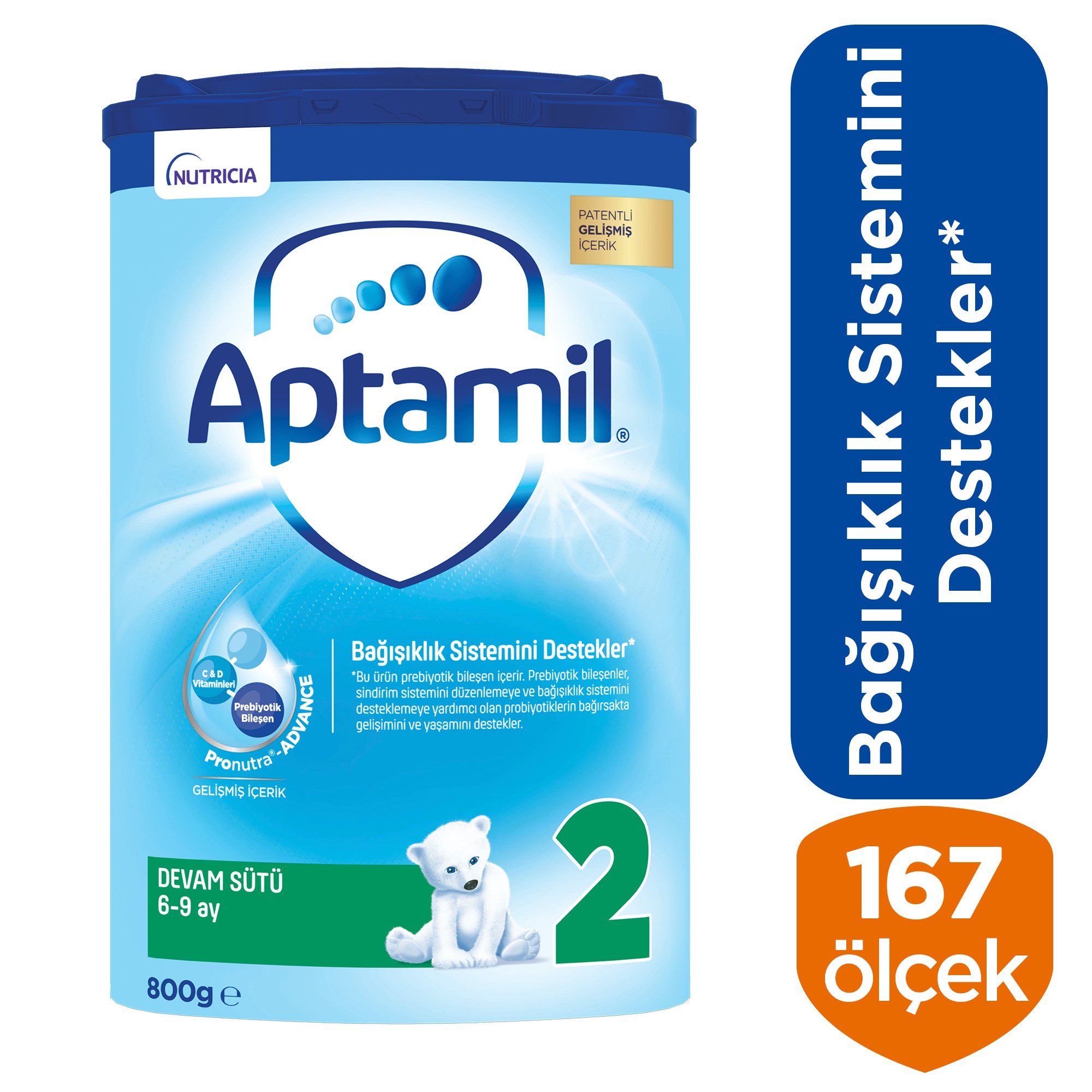 Aptamil 2 Devam Sütü 800 g 6-9 Ay Akıllı Kutu  