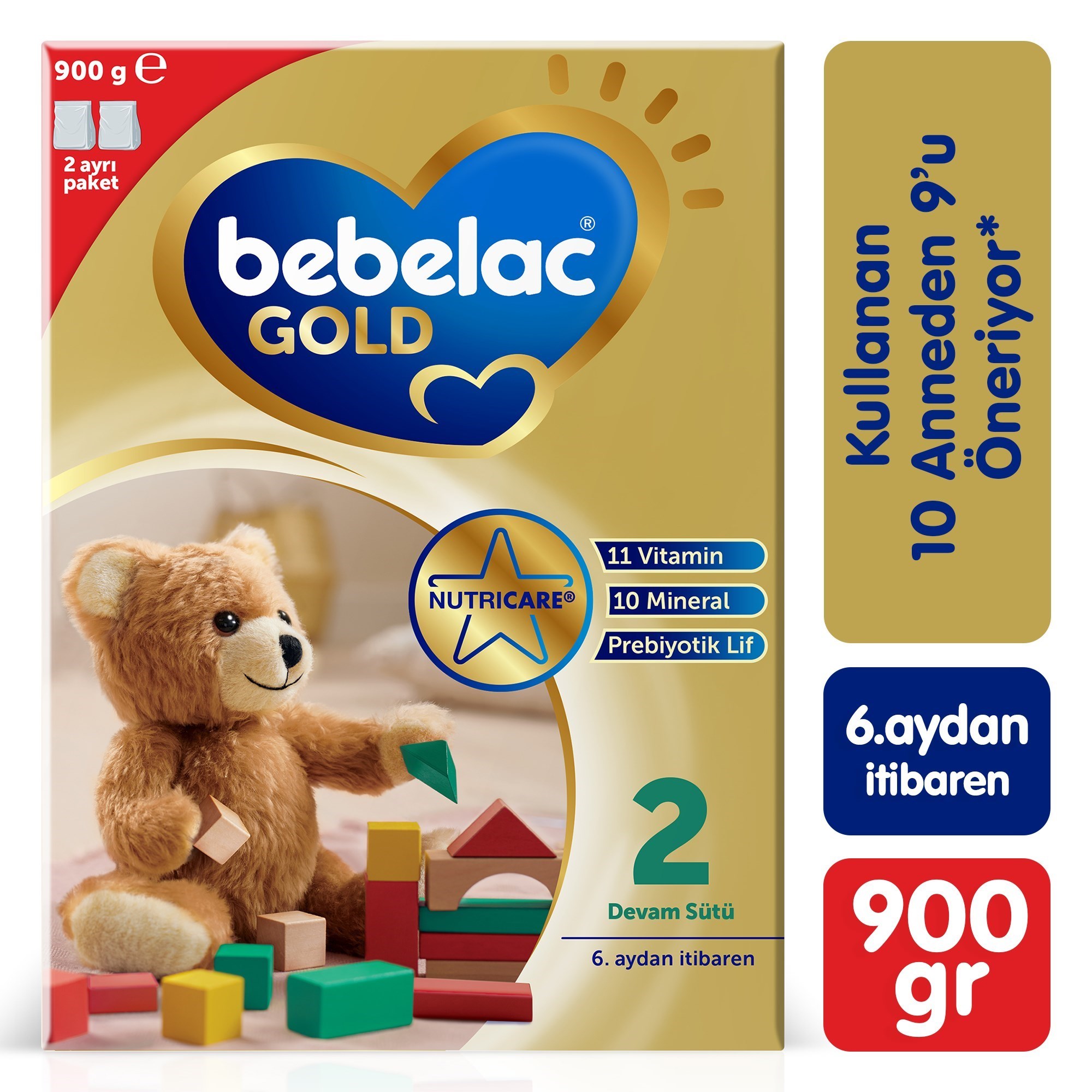 Bebelac Gold 2 Devam Sütü 900 g 6-12 Ay 