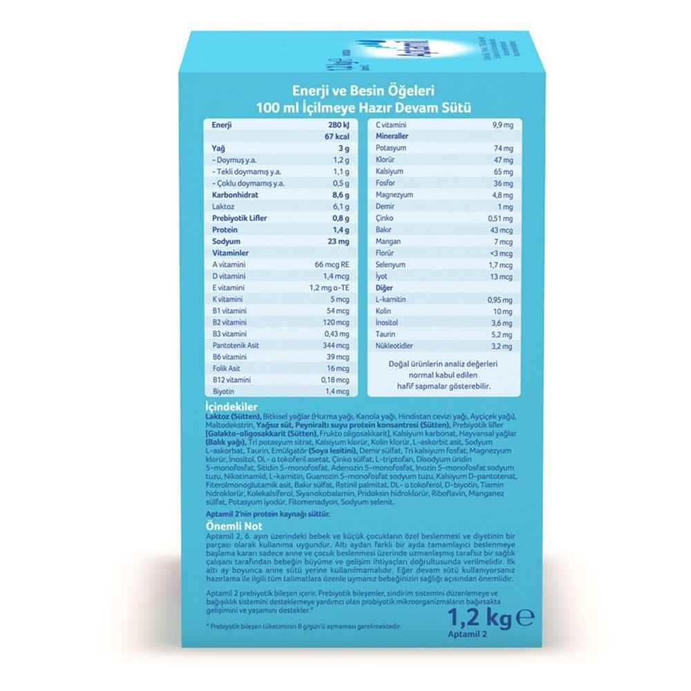 Aptamil 2 Bebek Sütü 1200 gr 